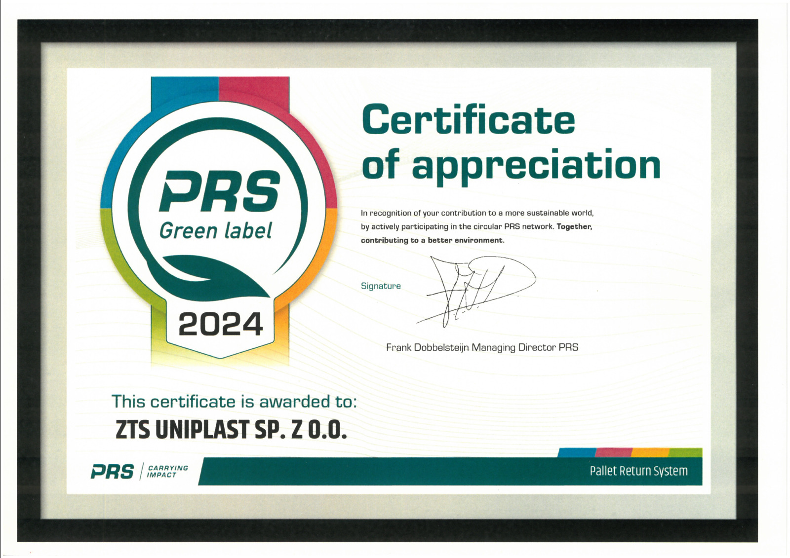 Kreislaufwirtschaft in Aktion. PRS Green Label 2024.